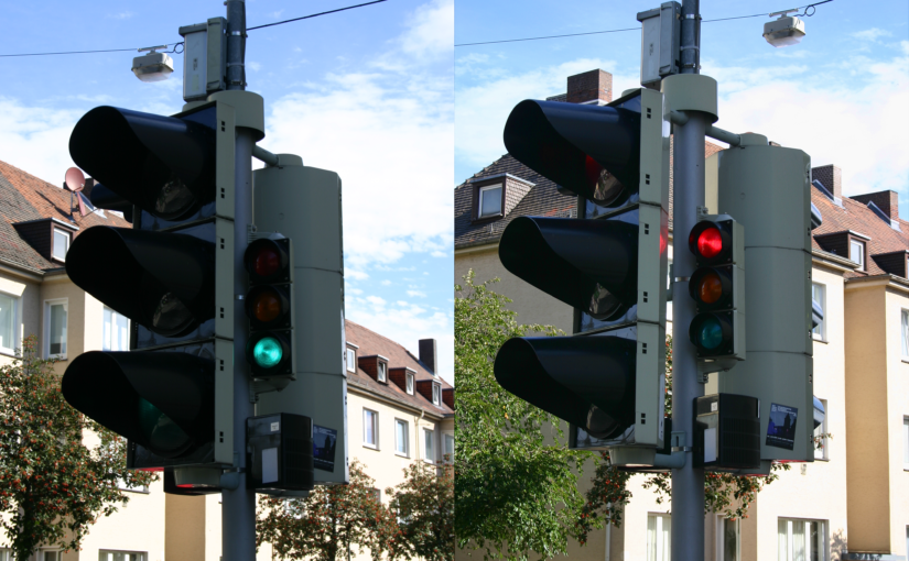 Sinnlose Lichtzeichenanlage für Radfahrer in Kassel